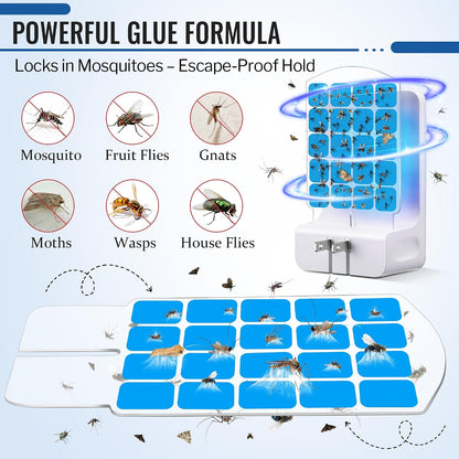 20 Pack Fly Trap Refills Compatible with WowCatch N386A Fly Trap | Double-Sided Sticky Glue Cards, Indoor Flying Insect Trap Refills, Mosquitoes, Gnats, Flies and Other Bugs