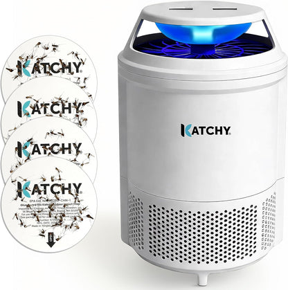 The Original Katchy Indoor Insect Trap - Fan Powered with UV Light - Fruit Fly Traps for Indoors - for Fruit Flies, Gnats, Mosquitoes, Moths (Black)