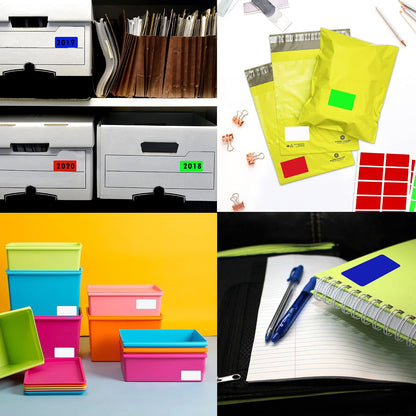 Royal Green Color Coded Label Self Adhesive Rectangular Stickers Labels to Write On 2x1.2 inch, 50 Pack (Neon Red)