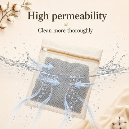 12 Pcs Organic Cotton Mesh Laundry Bags for Delicates | 6 Large & 6 Medium Size Durable Mesh Wash Bags with Sturdy Zipper and Breathable Mesh for Underwear, Clothes, Shoes, Socks