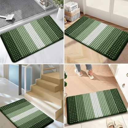 Kitinjoy Indoor Outdoor Door Mat, 32x20 Non-Slip Absorbent Dirt Trapper, Low-Profile Washable Inside Entrance Front Floor Mat, Sturdy Soft Entry Doormats for Entryway, Grey