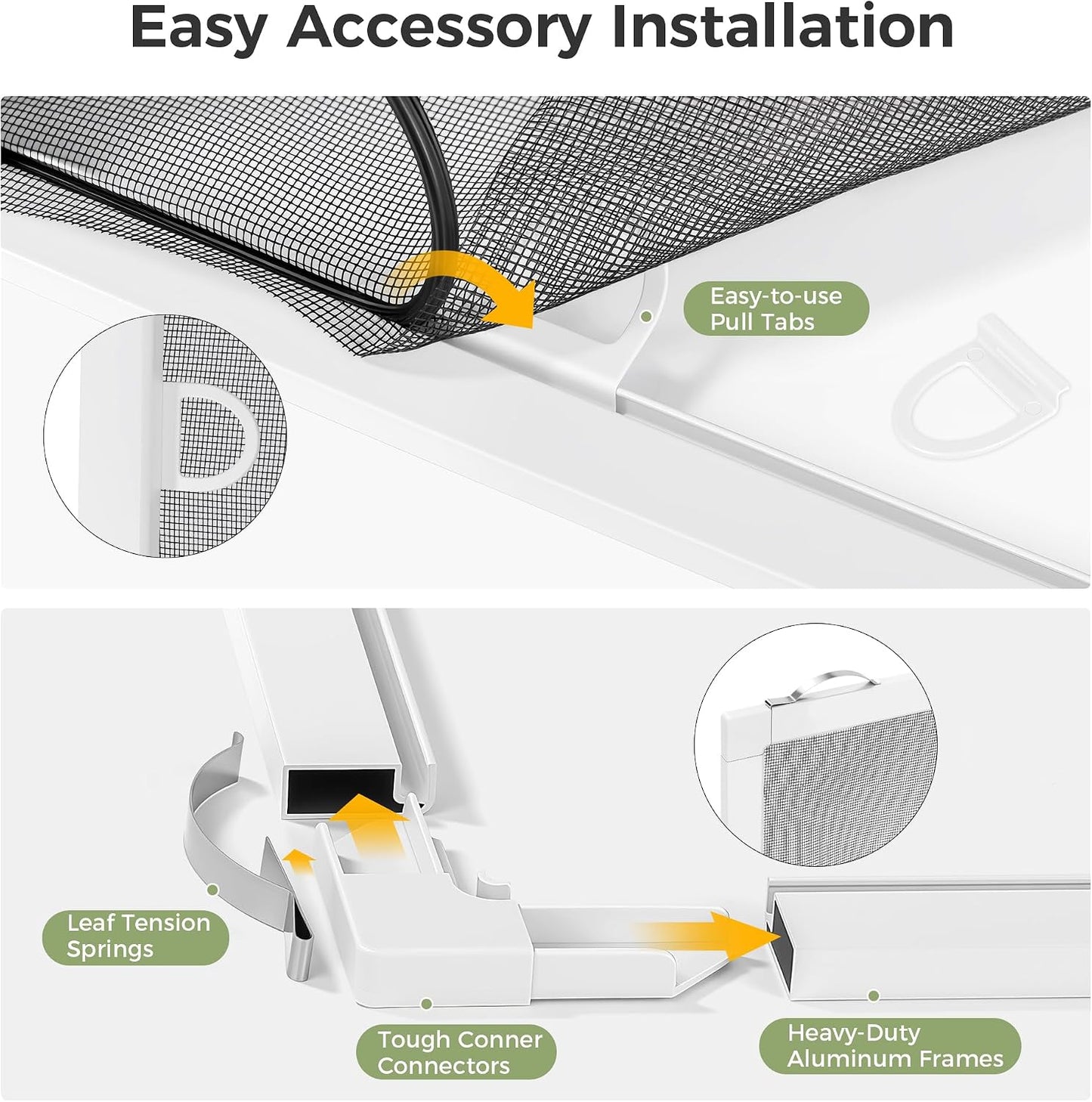 FLYZZZ 2-Pack Window Screen Frame Kit, Heavy-Duty DIY Window Screen Replacement Kit up to 48" x 60" with Upgraded Aluminum Frame (125g/m), Full Tool Set & Easy-Install Clips