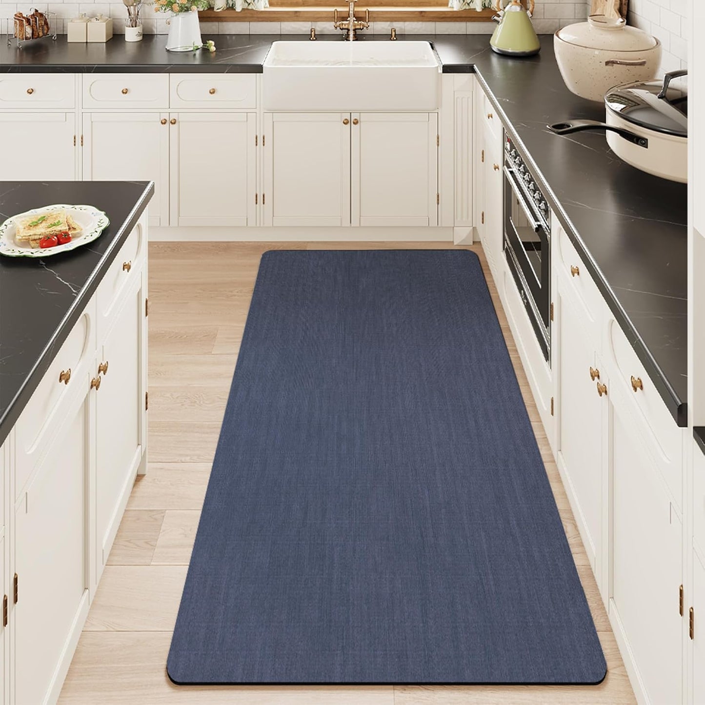Mecko Bath Mat Rug, Rubber Non-Slip Quick Dry Absorbent Thin Bathroom Rugs Fit Under Door Bathroom Floor Mats-Shower Rug for in Front of Bathtub, Sink, Shower Room(Light Grey,16"x24")