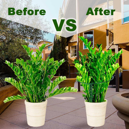 HiGift 10 Pack 24" H x 10" W Tall Plant Support Stakes, Half Round Metal Peony Cages and Supports, Monstera Plant Support Snake Plant Stake Flower Support Ring for Tomato, Hydrangea Outdoor Indoor
