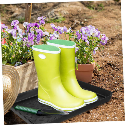 Ipetboom 2Pcs Boot Trays for Entryway Indoor Use 13.97X10.82X1.18In Lightweight Plastic Shoe Mat Tray with Raised Edge Multi-Purpose Wet Boot Holder for Mudroom and Outdoor Protection Easy to Clean