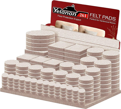 Yelanon Felt Furniture Pads for Hardwood Floors -36 Pcs 2" Premium Floor Protectors for Furniture, Felt Pads for Chair Legs, Black