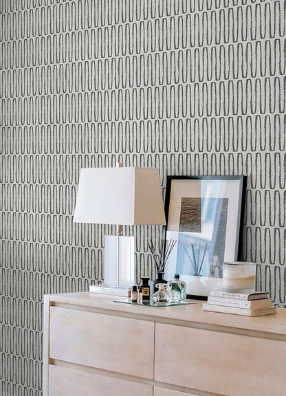 NuWallpaper Porter Charcoal Peel and Stick Wallpaper, Charcoal Patterned Removable Contact Paper for Walls, Self Adhesive Wall Covering for Bedroom Living Room Accent Wall