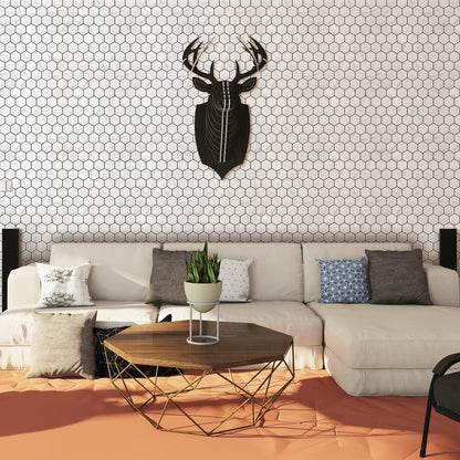 STICKGOO Peel and Stick Backsplash for Kitchen, Self-Adhesive Tile Hexagon Mosaic Tiles (10 Sheets, White Marble with Metal Gold )
