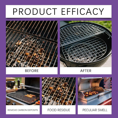 Fast-Acting Heavy-Duty Grill Degreaser Spray, BBQ Grill Cleaner Spray for Outdoor Grills, Safe Heavy Duty Cleaner for Burnt Food & Grease, for Stubborn Splatters, Stove Top, Grill, Drip Pans (1PCS)