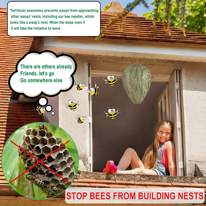 4 Pack Wasp Nest Decoy Hanging Wasp Nest Stay Away from Wasps Hornets Yellow Jackets