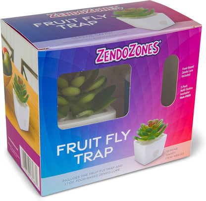 ZendoZones Succulent Fruit Fly Trap – Serene Sandy Design with White Base – Eco-Friendly Indoor Fruit Fly Control – Easy-to-Use Decorative Trap