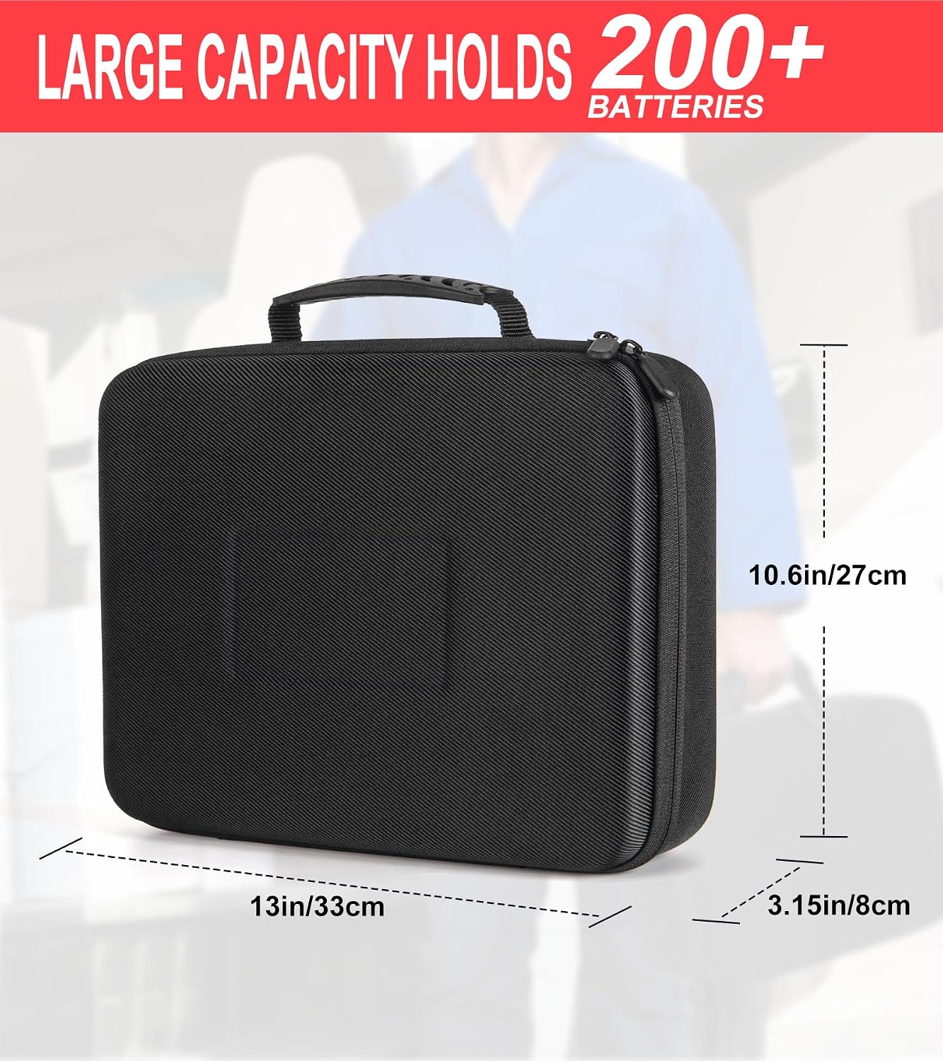 Battery Organizer Storage Case with Tester BT168, Hard Battery Daddy Storage Organizer Box Holds 148 Batteries AA AAA C D 9V Button Cell, Batteries Holder, Waterproof Batteriess Vault Box