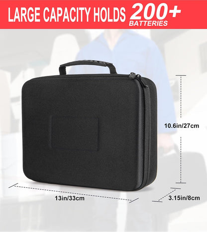 Battery Organizer Storage Case with Tester BT168, Hard Battery Daddy Storage Organizer Box Holds 148 Batteries AA AAA C D 9V Button Cell, Batteries Holder, Waterproof Batteriess Vault Box