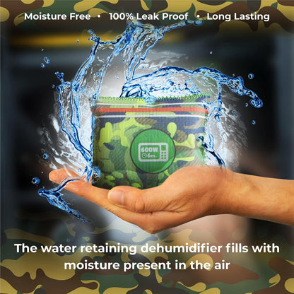 Zarpax Gun Safe Dehumidifier Camouflage - Rechargeable Desiccant Dehumidifier Bags - Reusable & Absorbs Moisture & Humidity - 4x Pack