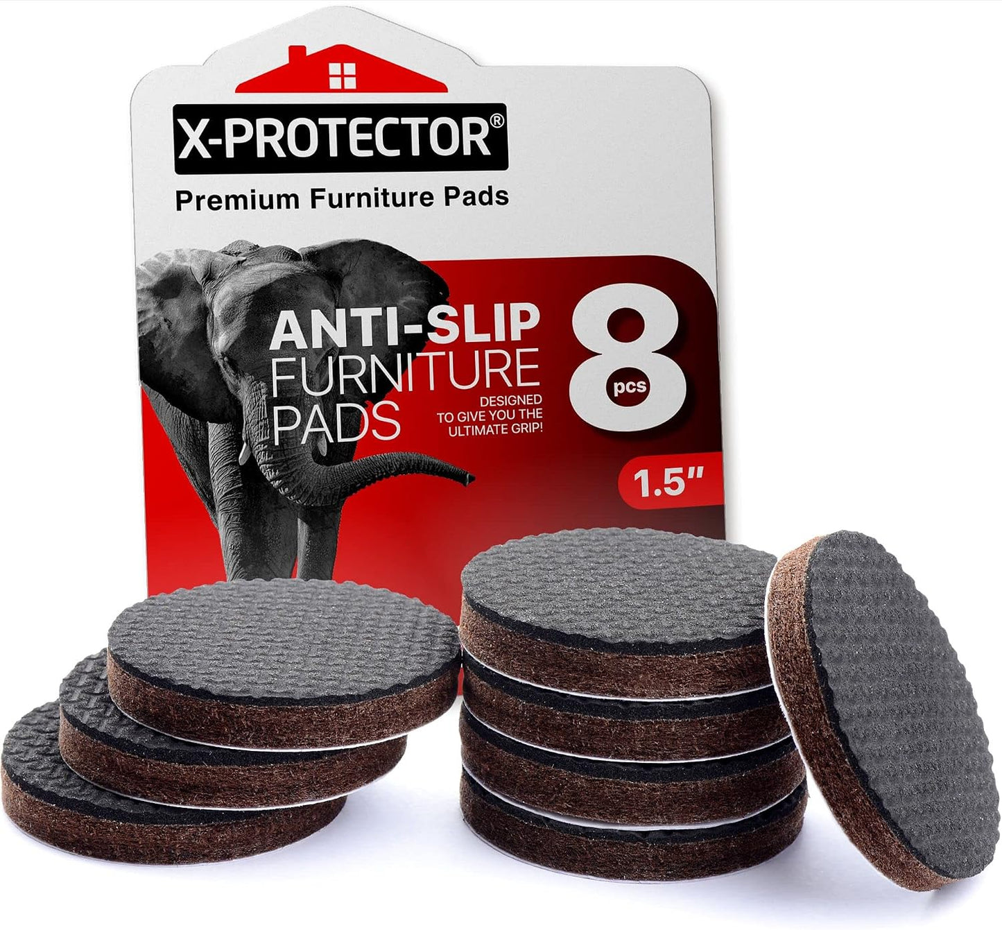 X-PROTECTOR Non Slip Furniture Pads – 12 Premium Furniture Grippers 3"! Best SelfAdhesive Rubber Feet Furniture Feet – Ideal Non Skid Furniture Pad Floor Protectors – Keep Furniture in Place!