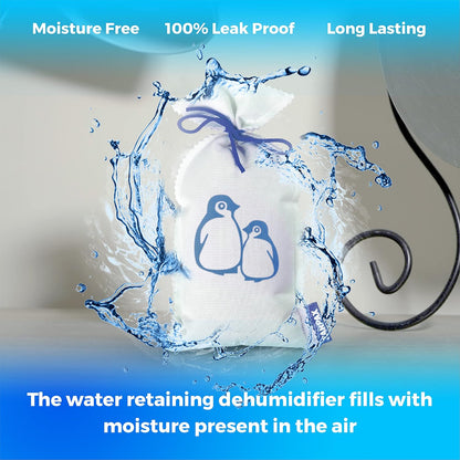ZARPAX Household Mini Moisture Absorbers | 5.5oz SET OF 2 Reusable Dehumidifier Bags | Closet Humidity Absorber | Absorbs Moisture Damp Bad Odours | Closet Dehumidifier 100% Leakproof