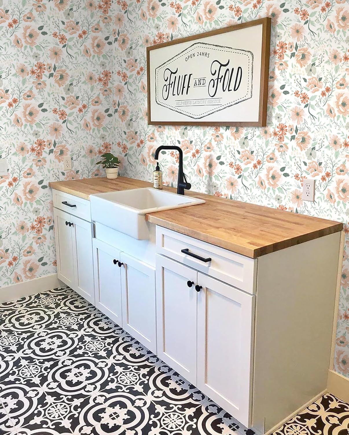 Heroad 16.1''x118'' Floral Peel and Stick Wallpaper Vintage Contact Paper Pink Rose Wall Paper Removable Renter Friendly Wallpaper for Bathroom Bedroom Nursery Waterproof Self Adhesive Vinyl Rolls