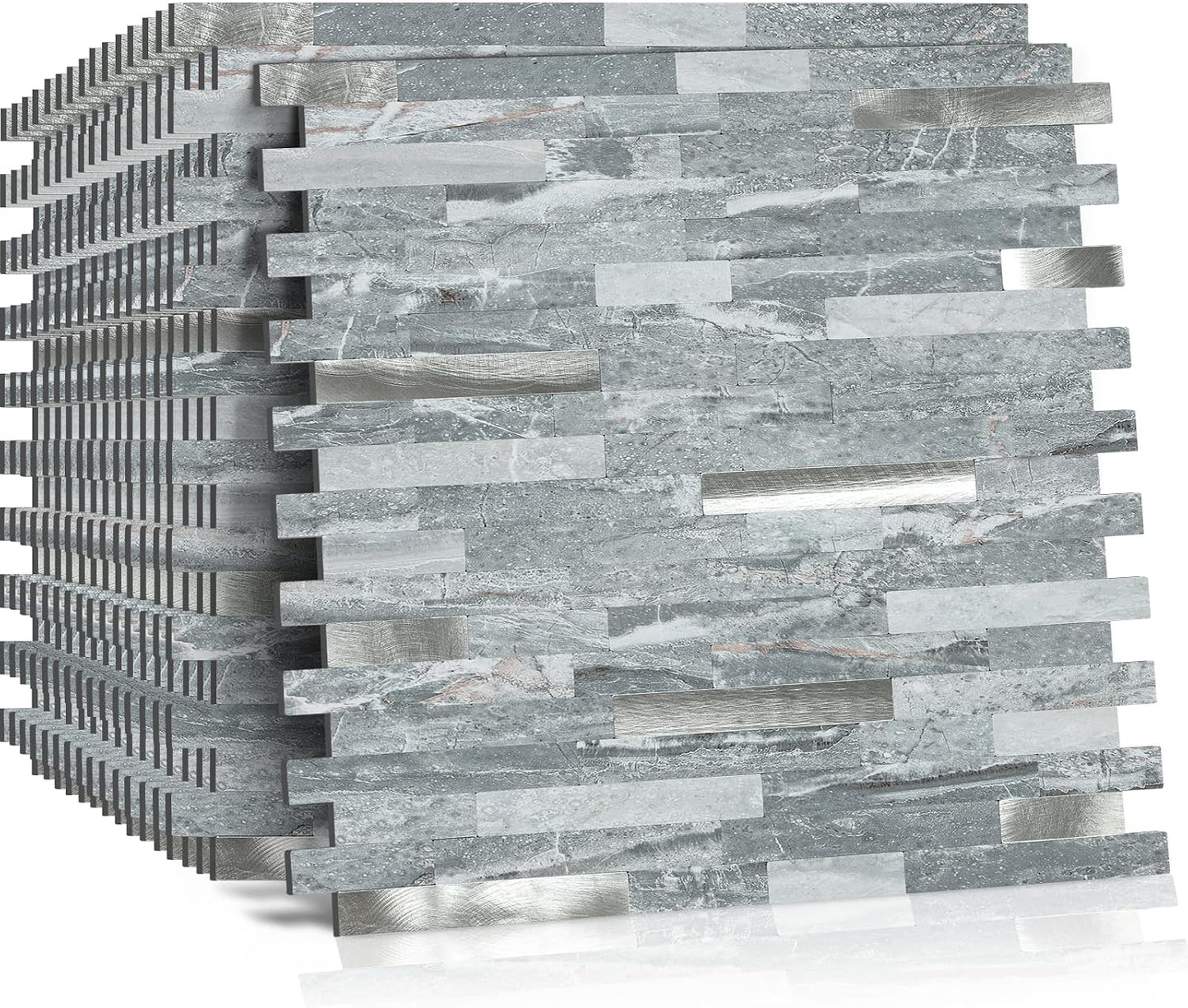 Midcard 10 Sheets Peel and Stick Backsplash PVC Wall Tile,for Kitchen Backsplash