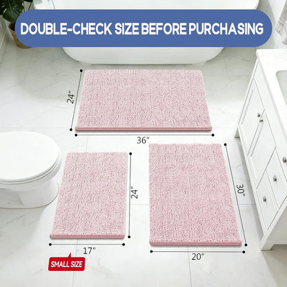 Bcoimo Bathroom Rugs 24x17, Bath Mats for Bathroom Non Slip with Rubber Backing,High Absorbent Microfiber Bath Rugs Quick Drying, Machine Washable, Durable Decor