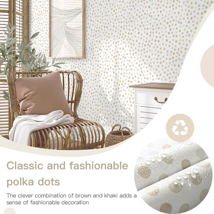 Dimoon 17.3" X 78.7" Peel and Stick Wallpaper Floral Contact Paper Boho Beige White Renter Friendly Natural Wall Paper Waterproof Removable Self Adhesive Wallpaper for Bedroom Livingroom Vinyl Roll