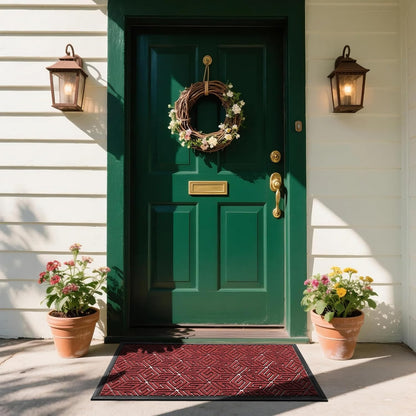 Yimobra Doormat Outdoor Entrance 29.5x17, All-Weather Waterproof Outdoor Mats for Front Door, Non Slip Welcome Door Mat for Patio Proch Outside Entryway Indoor, Black