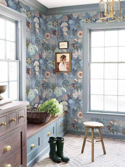 Ismoon Peel and Stick Wallpaper Floral Vintage Stick on Wall Paper Beige French Textured Contact Paper for Cabinet Removable Self Adhesive Wallpaper Vinyl Roll Shelf Deco, 17.3x78.7in