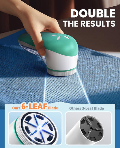 POPCHOSE Fabric Shaver, Lint Shaver for Clothing, Electric Lint Remover with 6-Leaf Blades, Sweater Defuzzer, Clothes Shaver for Couch, Furniture, Blanket, Remove Pilling, USB Rechargeable
