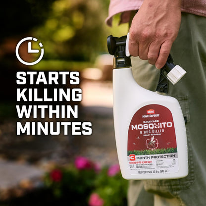 Ortho Home Defense Mosquito Kill and Prevent - Controls Mosquitoes and Larvae, Silent, Easy-to-Use, Mosquito Killer Protects up to 4,300 sq. ft., 1 Station & 2 Bands for 2 Months Protection