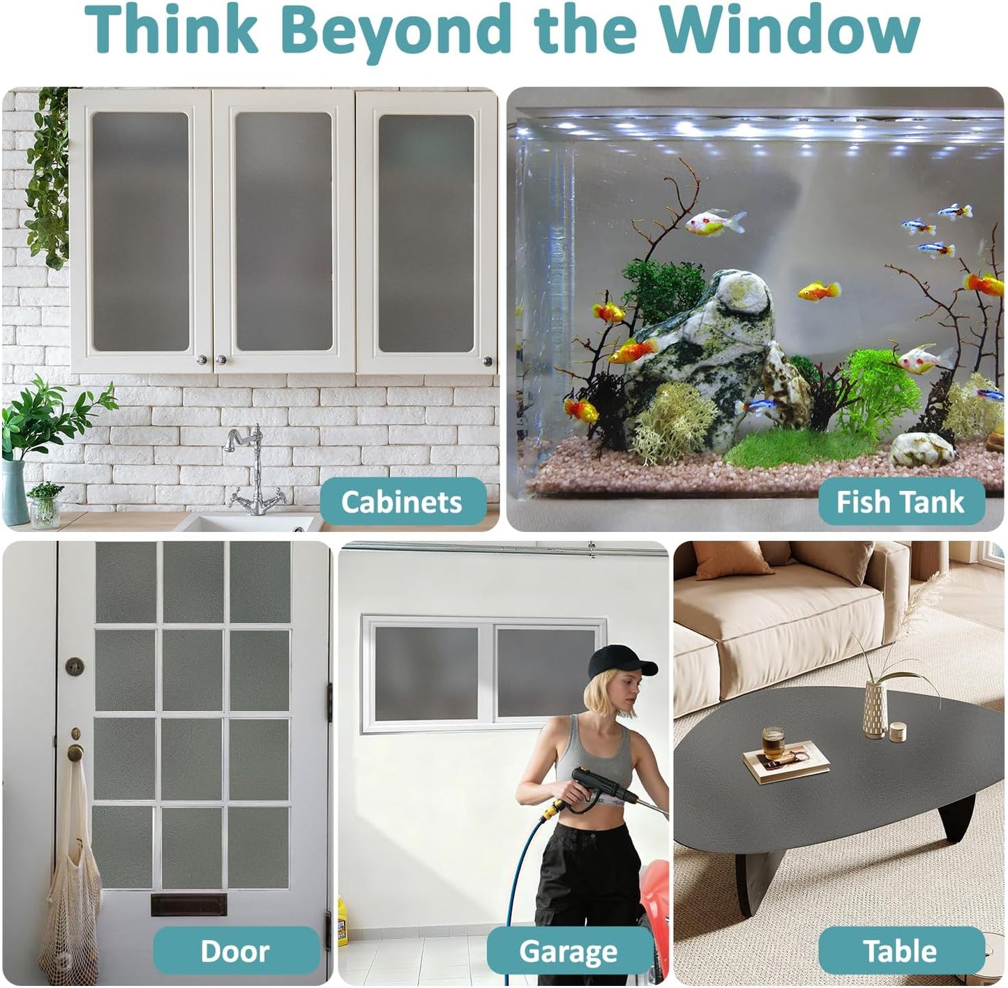 Niviy Frosted Glass Window Privacy Film Decorative, Static Cling Bathroom Window Frosting Film Day and Night Windows Cling Home Glass Door Cover, 17.5 inch x 78.7 inch