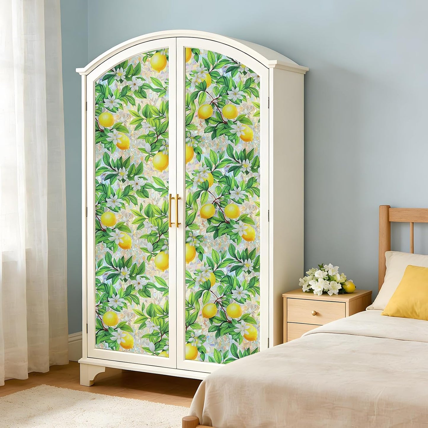 SOMWISE Frosted Glass Window Film, Heat Insulation, UV Block, Anti-Glare, One Way Privacy Tint, Static Cling for Home Bathroom Door, Renter Friendly, Day & Night Privacy
