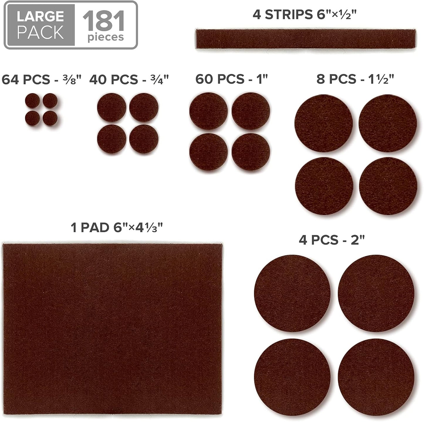 Felt Furniture Pads X-PROTECTOR - 48 Premium Floor Protector Chair Felts for Feet Wood Floors Best Hardwood Protect Your Hard Floors! (Brown)