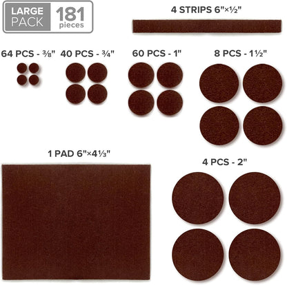 Felt Furniture Pads X-PROTECTOR - 48 Premium Floor Protector Chair Felts for Feet Wood Floors Best Hardwood Protect Your Hard Floors! (Brown)