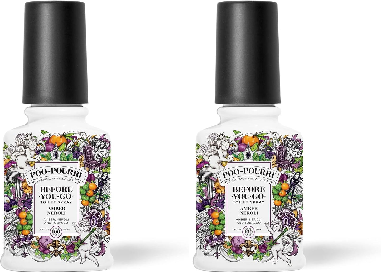 Poo-Pourri Before-You-Go Toilet Spray, Bamboo Rain, 2 Fl Oz, Up to 100 Uses, Bathroom Odor Deodorizer with Essential Oils for Home or Work, Travel Essentials, TSA Approved Size, Bamboo & Fresh Grass