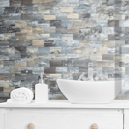 DICOFUN 10-Sheet Polished White Thick PVC Peel and Stick Backsplash, Ceramic Look Subway Tile White Kitchen Backsplash Peel and Stick Wall Tiles