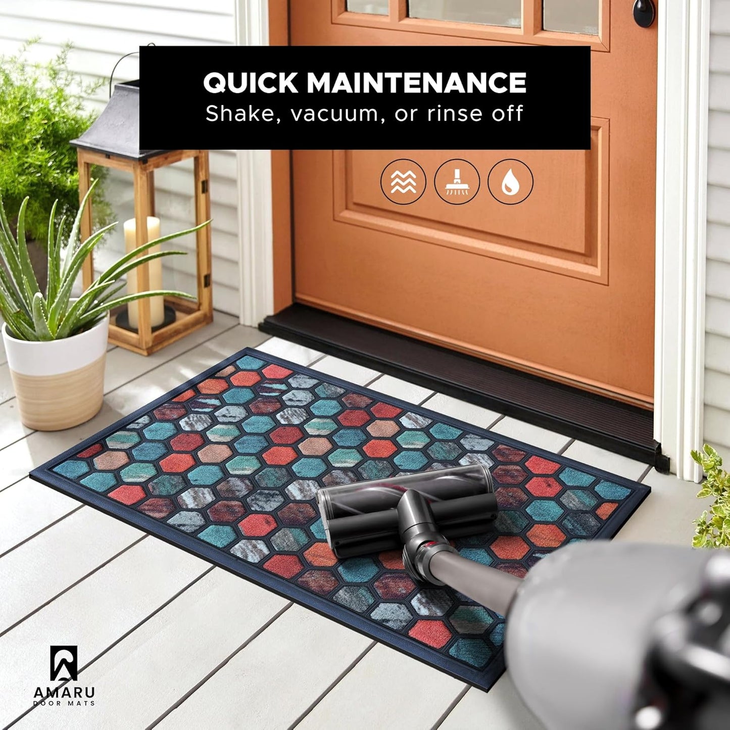 Extra Durable, Superior Absorption, Front Door Mat for Outdoor & Indoor - Welcome Mat for Entryway, Entrance, Patio, Porch - Waterproof, Non-Slip Backing, Coarse Fibers (Scales,17x29)