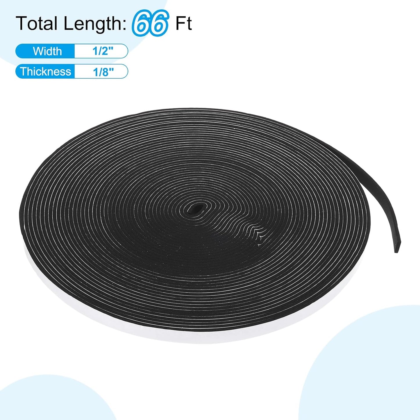 PATIKIL Weather Stripping Door Seal Strip, 3/8 Inch x 1/4 Inch x 32 Ft Self Adhesive Soundproof High Density Foam Tape Insulation for Door Window Air Conditioning, White - Colors B
