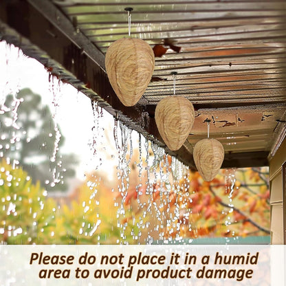 DECYOOL 8 Pack Paper Wasp Nest Decoy Hanging Wasp Deterrent for Wasps Hornets Yellow Jackets
