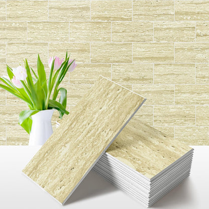 Vamos Tile 100-Piece Glossy Dolomite White Peel and Stick Backsplash Tile,3''x6'' PVC Subway Tile with White Grout, Stick on Backsplash for Kitchen/Bathroom/Fireplace