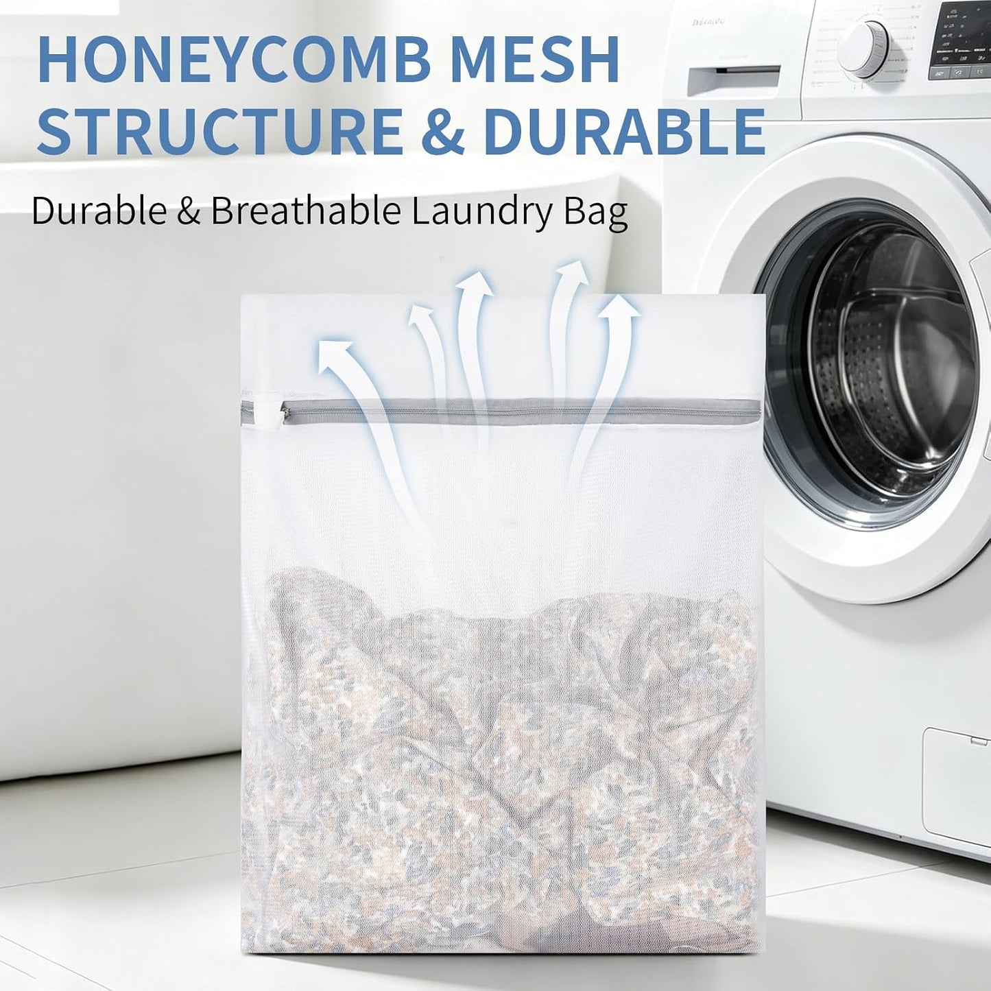 10 Pcs Mesh Laundry Bags,16 x 20 Inches Delicate Wash bags for Home College Dorm,Washable Zipper Design Travel Mesh Laundry for Clothes, lingerie, Sheet, Shoes