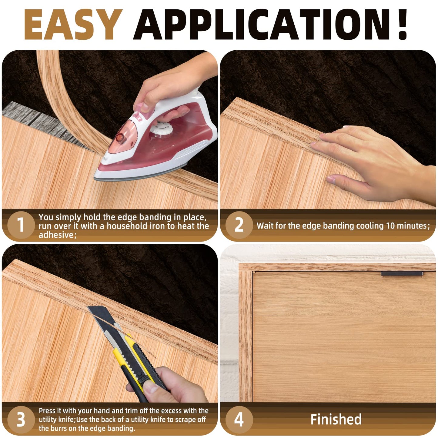 GSCIT Club Wood Grain Repair Tape, 2.4 inch X 15ft Self Adhesive Maple Grain Repair Patch for Tables, Chairs, Baseboards, Doors, Windows, Floors, Handicraft DIY. - Colors A