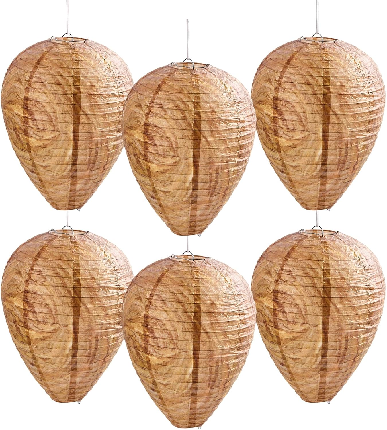 4 Pack Hanging Paper Fake Wasp Nests for Home(Brown)