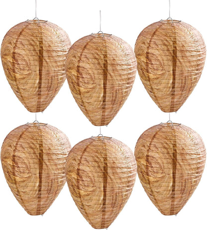 4 Pack Hanging Paper Fake Wasp Nests for Home(Brown)