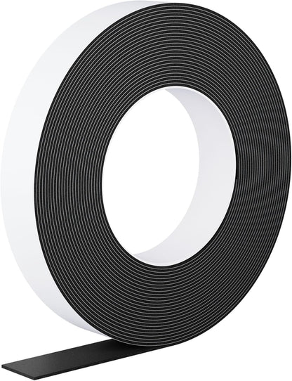 Foam Weather Stripping Door Seal,1 Inch W x 1/17 Inch T x 33 Feet White Window Sealing Tape，Single-Sided Self-Adhesive Insulation Sealing Strip