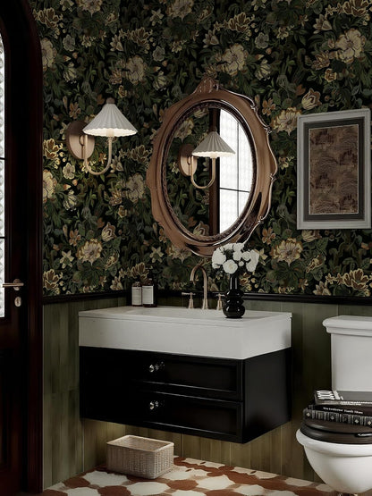 Dimoon 17.3''x78.7'' Peel and Stick Wallpaper Floral Cute Contact Paper Vintage Village Country Cottage Wallpaper Farmhouse Yellow Beige Renter Friendly Geometry Waterproof Embossed Kitchen Bedroom