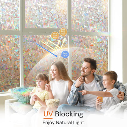 DOWELL Window Privacy Film, Frosted Glass Window Film, Static Cling Non-Adhesive Glass Clings, Sun Blocking Opaque Coverings, Reusable Door Stickers for Bathroom Home Office, Pure, 17.5" x 78.7"
