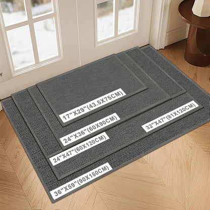 LEKEEPGO Door Mat 17"x29", Non Slip Door Mat Indoor Entrance, Rubber Backing Indoor Door mats Washable Absorbent Low-Profile Doormat Front Entryway Entry Resist Dirt Inside Door Mats, Khaki