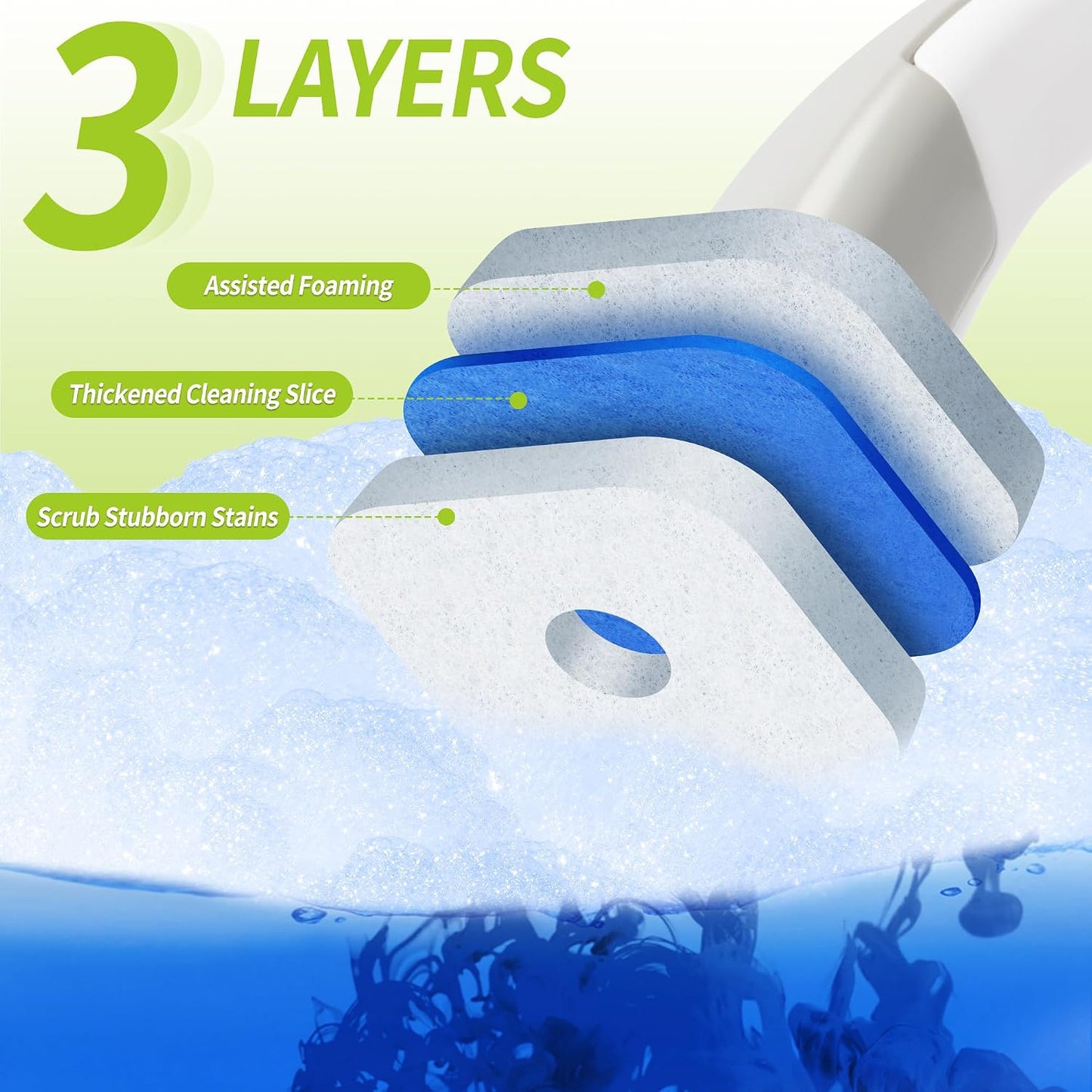 IVYROLL Toilet Bowl Cleaner Wand with 14 Refills, Disposable Toilet Brush Set with Holder, Cleaning System Starter Wand Kit, Bathroom Cleaning Set