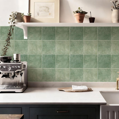 10 Sheets Thicker Design Peel and Stick Backsplash, 3D Self Adhesive Peel and Stick Wall Tile Backsplash for Kitchen, Bathroom, 12"x12", Light Green
