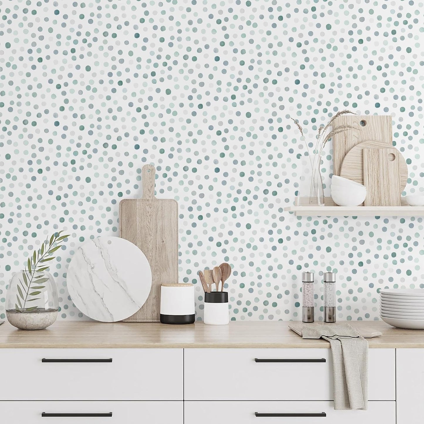 Dimoon 17.3" X 78.7" Peel and Stick Wallpaper Floral Contact Paper Boho Beige White Renter Friendly Natural Wall Paper Waterproof Removable Self Adhesive Wallpaper for Bedroom Livingroom Vinyl Roll
