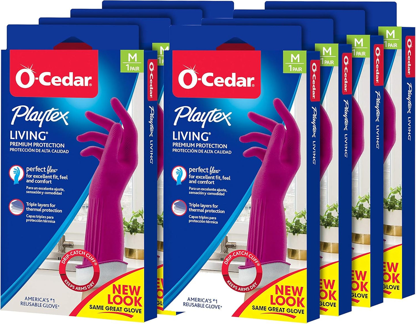Playtex Living Reuseable Rubber Cleaning Gloves, Premium Protection (Large, Pairs - 2) Color may vary